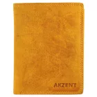 Akzent valódi bőr pénztárca, álló formátum barna 3000548-004