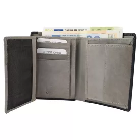  Carucci RFID bőr pénztárca, álló formátum, sötétkék/szürke