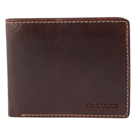   Carucci valódi bőr pénztárca, RFID, fekvő formátum, barna