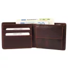 Carucci valódi bőr pénztárca, RFID, fekvő formátum, barna
