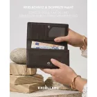 Excellanc női pénztárca, valódi bőr (Nappa), RFID, barna