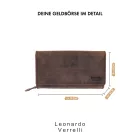 Leonardo Verrelli bőr pénztárca, RFID, sötétbarna