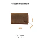 Leonardo Verrelli barna bőr pénztárca nemesacél patentos