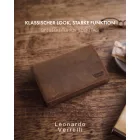 Leonardo Verrelli barna bőr pénztárca nemesacél patentos