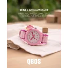 QBOS gyerekóra tanulóóra rózsaszín/pink szíjjal