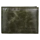 Steinmeister valódi bőr mini pénztárca, RFID, khaki