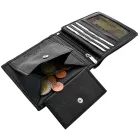 Steinmeister valódi bőr pénztárca, RFID, fekvő formátum, fekete
