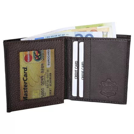 Steinmeister valódi bőr pénz- és kártyatartó, RFID, sötétbarna 3000614-002