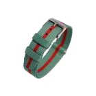 Moderno Milano nylon NATO szíj, 18 mm, zöld/piros