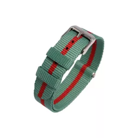 Moderno Milano nylon NATO szíj, 18 mm, zöld/piros