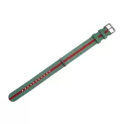 Moderno Milano nylon NATO szíj, 18 mm, zöld/piros