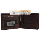 Leonardo Verrelli valódi bőr pénztárca, RFID, sötétbarna