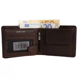   Leonardo Verrelli valódi bőr pénztárca, RFID, sötétbarna