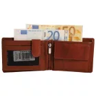 Leonardo Verrelli antik valódi bőr pénztárca, RFID, barna (konyak)