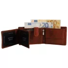 Leonardo Verrelli antik valódi bőr pénztárca, RFID, barna (konyak)