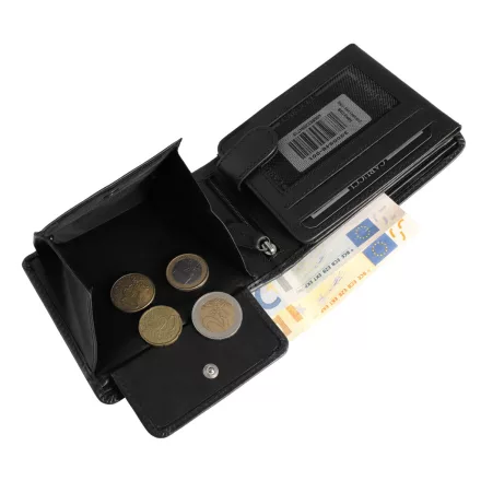 Carucci valódi bőr pénztárca, RFID, fekete 3000648-001