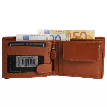 Carucci valódi bőr pénztárca, RFID, barna 3000648-002