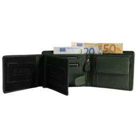 Carucci valódi bőr pénztárca dobozban, RFID, zöld