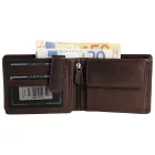 Carucci valódi bőr pénztárca, RFID, sötétbarna/barna