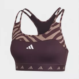 Adidas Zebra mintás barna női sportmelltartó - XSAC