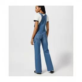 Wrangler Essential Flare farmer női overál kék - XXL