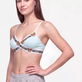 Moschino Teddy Bear logós női melltartó világoskék - S