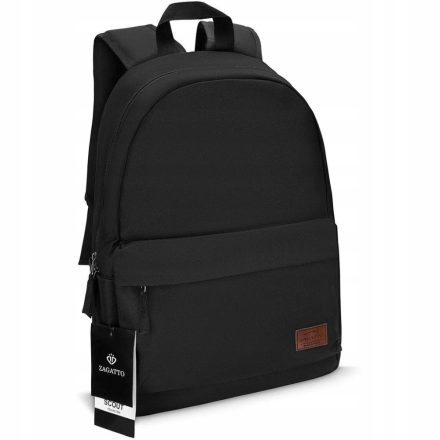 Ifjúsági iskolai hátizsák, fekete, kényelmes, tágas városi hátizsák ZAGATTO
